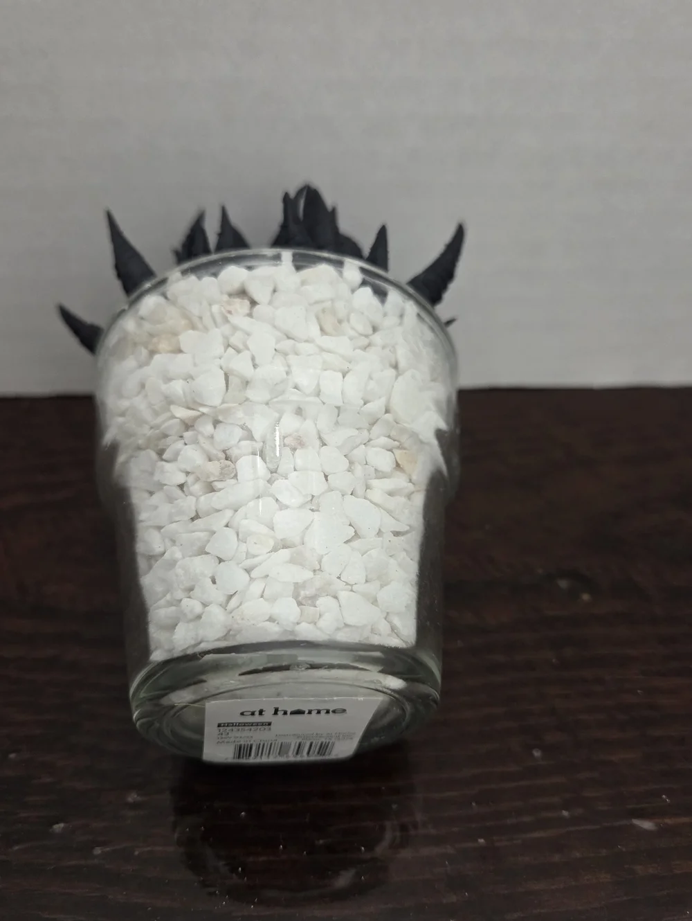 NWT Faux Succulent in Glass Planter With Faux White Rock - At Home